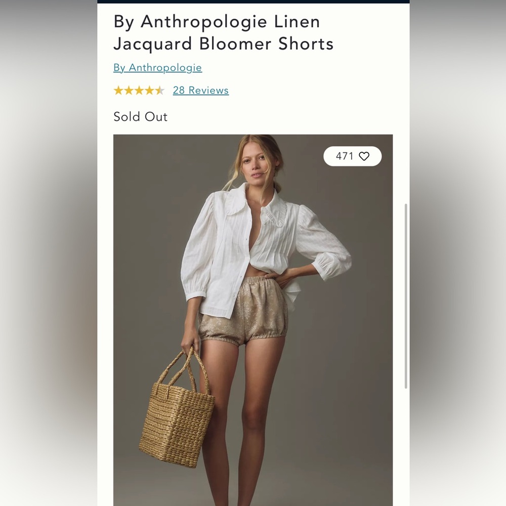 Anthropologie - Linen Jacquard Bloomer Shorts
